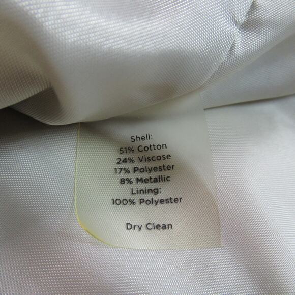 Talbots Jacket Womens Sz 8P Cream Gold Metallic Damask Church Lady Quiet Luxury - Picture 9 of 10